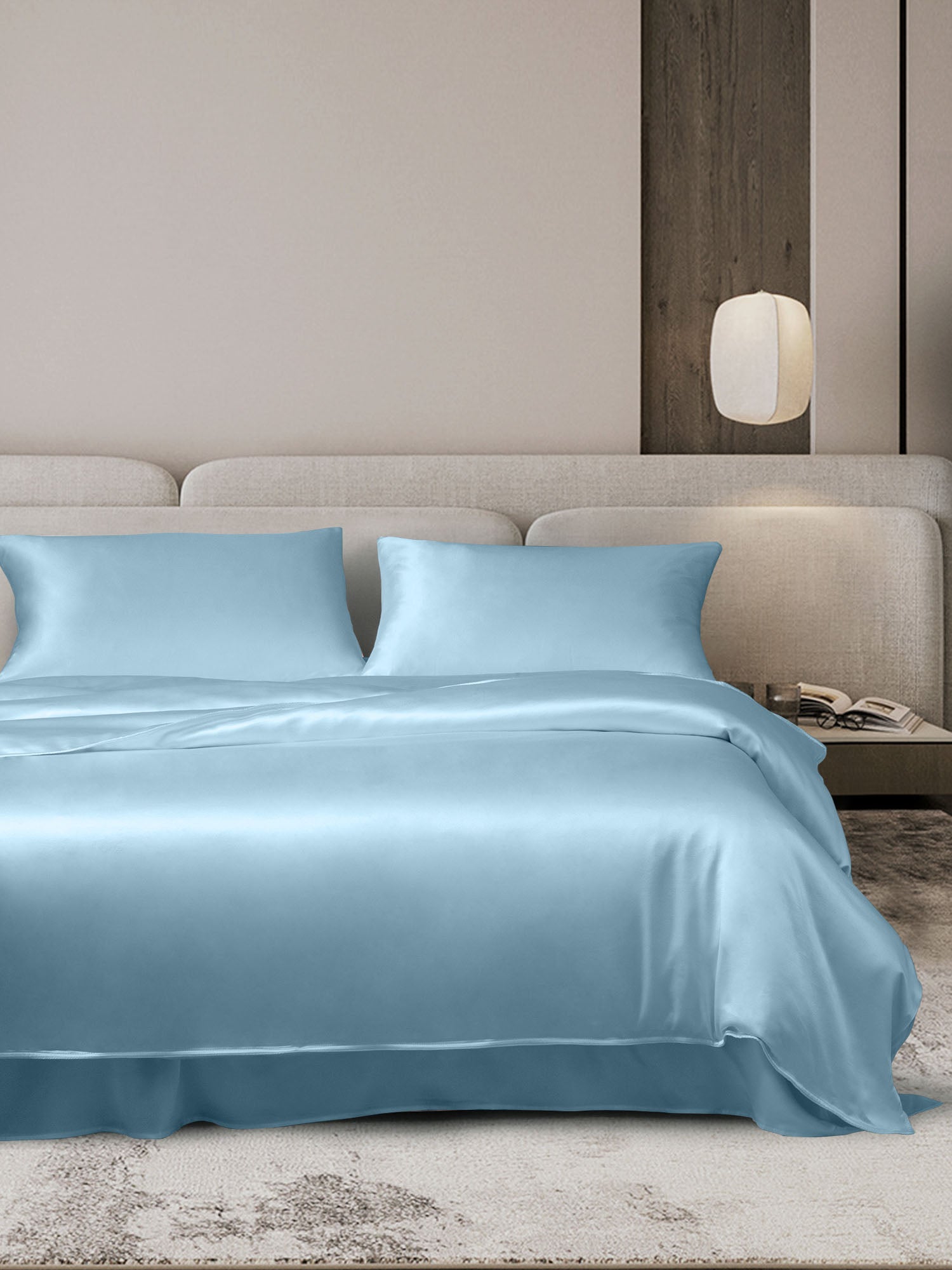 [Light Blue] SilkSilky-CA 19Momme Bedding Set 001