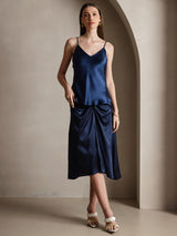 [Dark Blue] SilkSilky-CA Spaghetti Strap V Neck Camisole 003