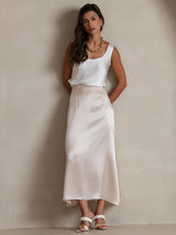 [White] SilkSilky-CA Sleeveless Camisole 007