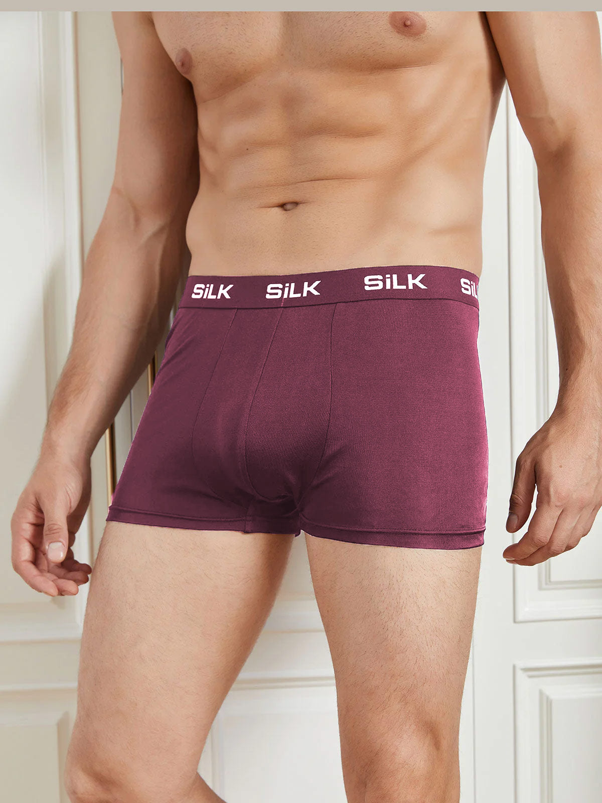 [Wine] SilkSilky-CA Pure Silk Mens Underwear 001