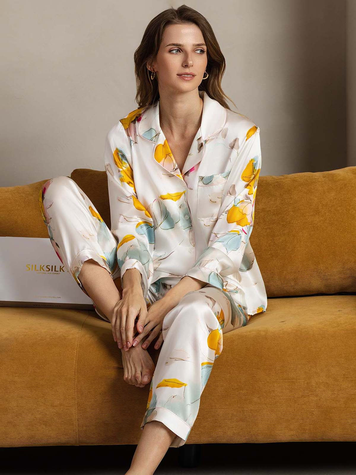 [Orchid Ink] SilkSilky-CA Pure Silk Womens Pajamas 003