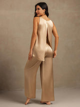 [Champagne] SilkSilky-CA Sleeveless Women's Pajamas 001