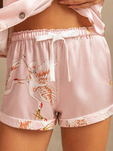 [Pink] SilkSilky-CA Short Sleeve Lapel Collar Women's Pajamas 005