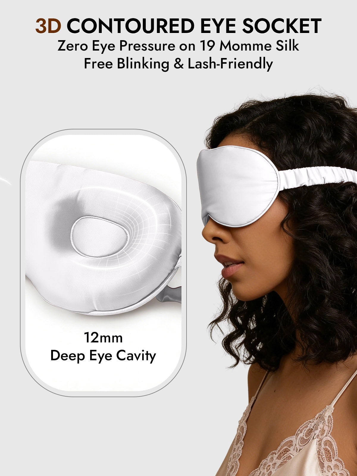 [Light Gray] SilkSilky-CA Pure Silk Eye Mask 004