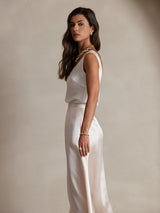 [White] SilkSilky-CA Sleeveless Camisole 004