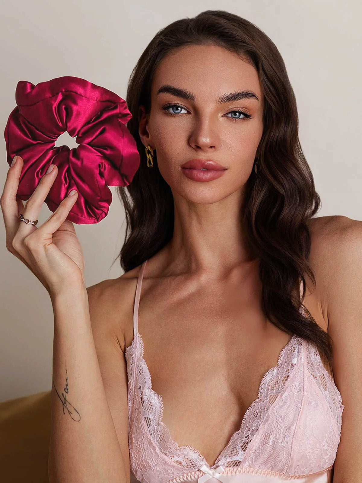 [Wine] SilkSilky-CA Pure Silk Scrunchie 003