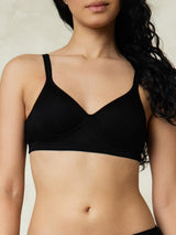 [Black] SilkSilky-CA Silk Jersey Bra 001
