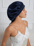 SilkSilky-CA Pure Silk Sleep Cap DarkBlue 004