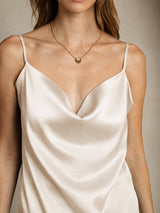 [Beige] SilkSilky-CA Spaghetti Strap Cowl Neck Camisole 004