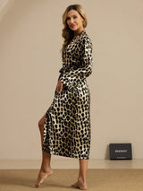[Leopard] SilkSilky-CA Long Sleeve Women's Robe 003