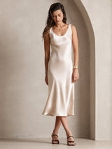 [Beige] SilkSilky-CA Sleeveless Dress 001