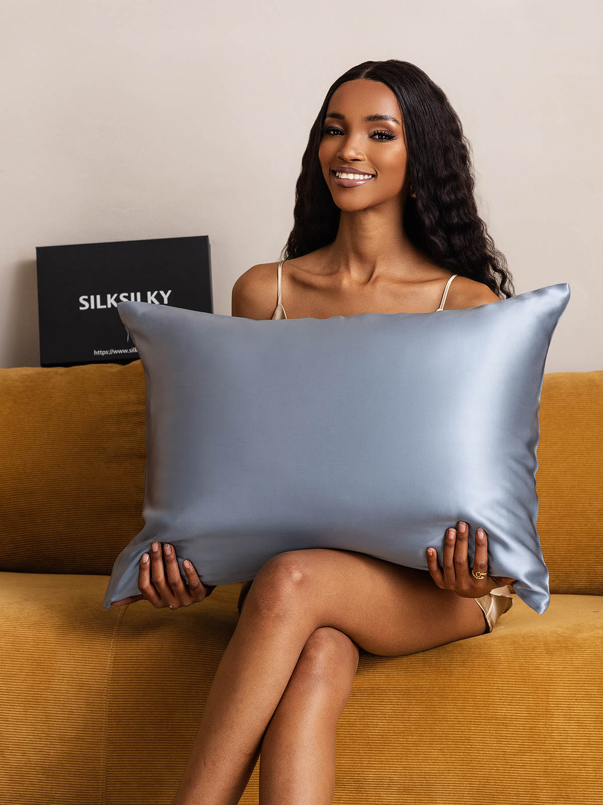 [Grayish Blue] SilkSilky-CA 22Momme Pure Silk Pillowcase 003