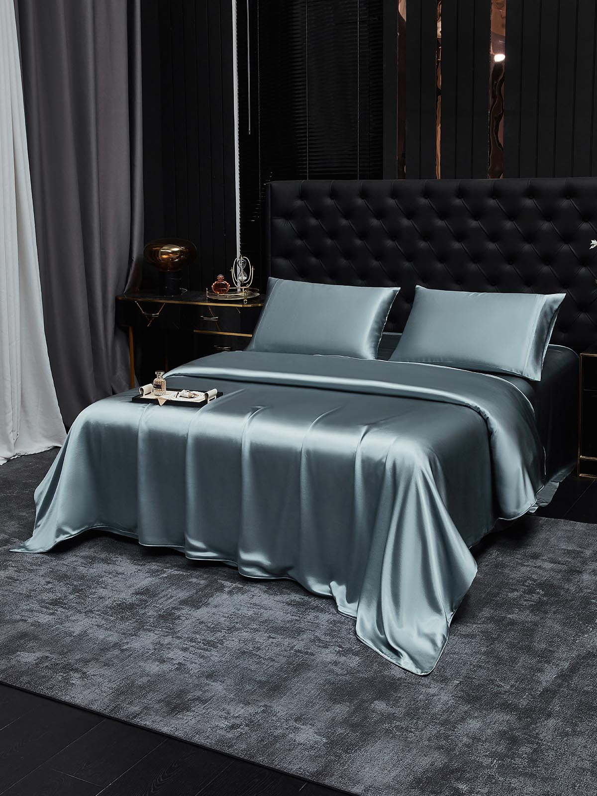 [Grayish Blue] SilkSilky-CA 22Momme Pure Silk Bedding Set 002