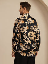 [Black Dragon] SilkSilky-CA Long Sleeve Lapel Collar Men's Shirt 002
