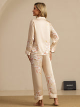 [Champagne] SilkSilky-CA Long Sleeve Lapel Collar Women's Pajamas 002