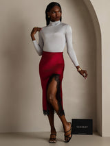 [Light Gray] SilkSilky-CA Silk Jersey Long Sleeve Turtle Neck Women's T-Shirt 005