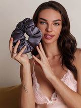 [Dark Gray] SilkSilky-CA Scrunchie 004