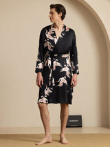 [Black] SilkSilky-CA 19Momme Mens Robe 004