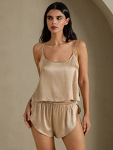 [Champagne Gold] SilkSilky-CA Spaghetti Strap Camisole Set 003