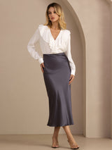 [Dark Gray] SilkSilky-CA Skirt 001