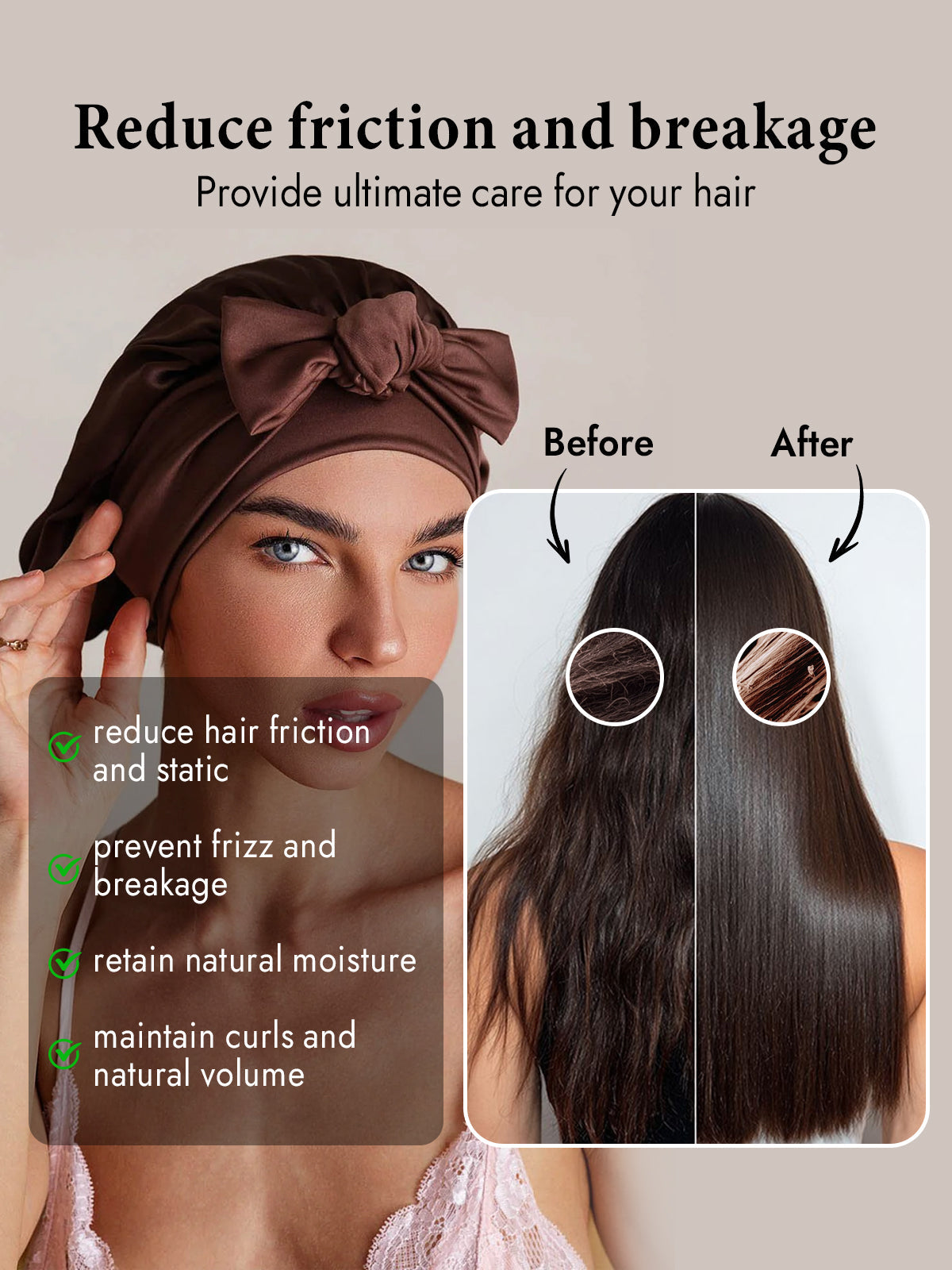 [Coffee] SilkSilky-CA Pure Silk Sleep Cap 003