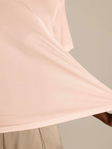 [Light Pink] SilkSilky-CA 100% Silk Jersey Short Sleeve Round Neck Women's T-Shirt 005