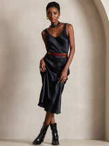 [Black] SilkSilky-CA Sleeveless Scoop Neck Dress 001