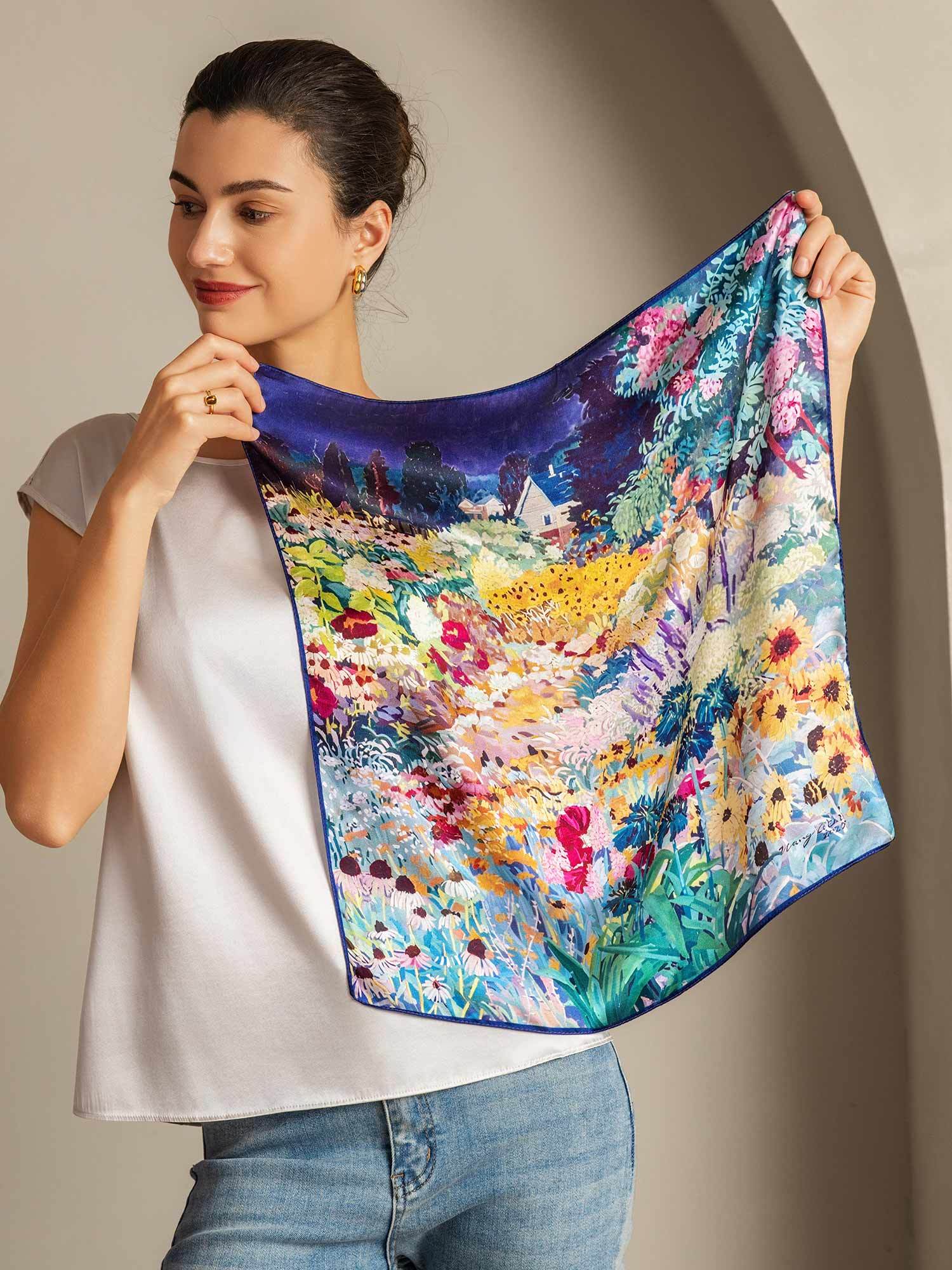 [Multi] SilkSilky-CA Pure Silk Scarf 001