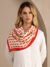 [Beige Cherry] SilkSilky-CA Scarf 005