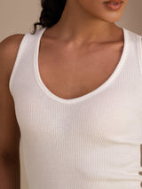 [White] SilkSilky-CA Sleeveless Deep V Neck Camisole 005