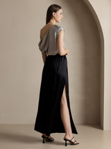 [Black] SilkSilky-CA 19Momme Silk Split Women's Pants 002