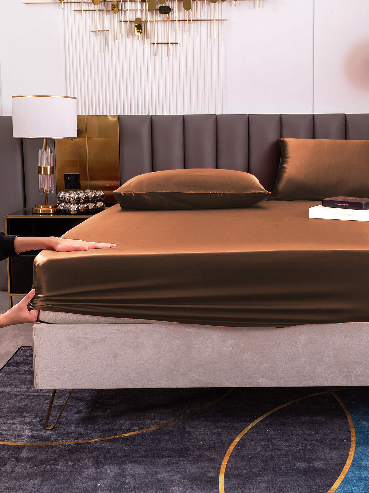 [Coffee] SilkSilky-CA 19Momme Bedding Set 006