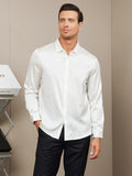 SilkSilky CA Silk Long Sleeve Collar Men's Shirt White 001