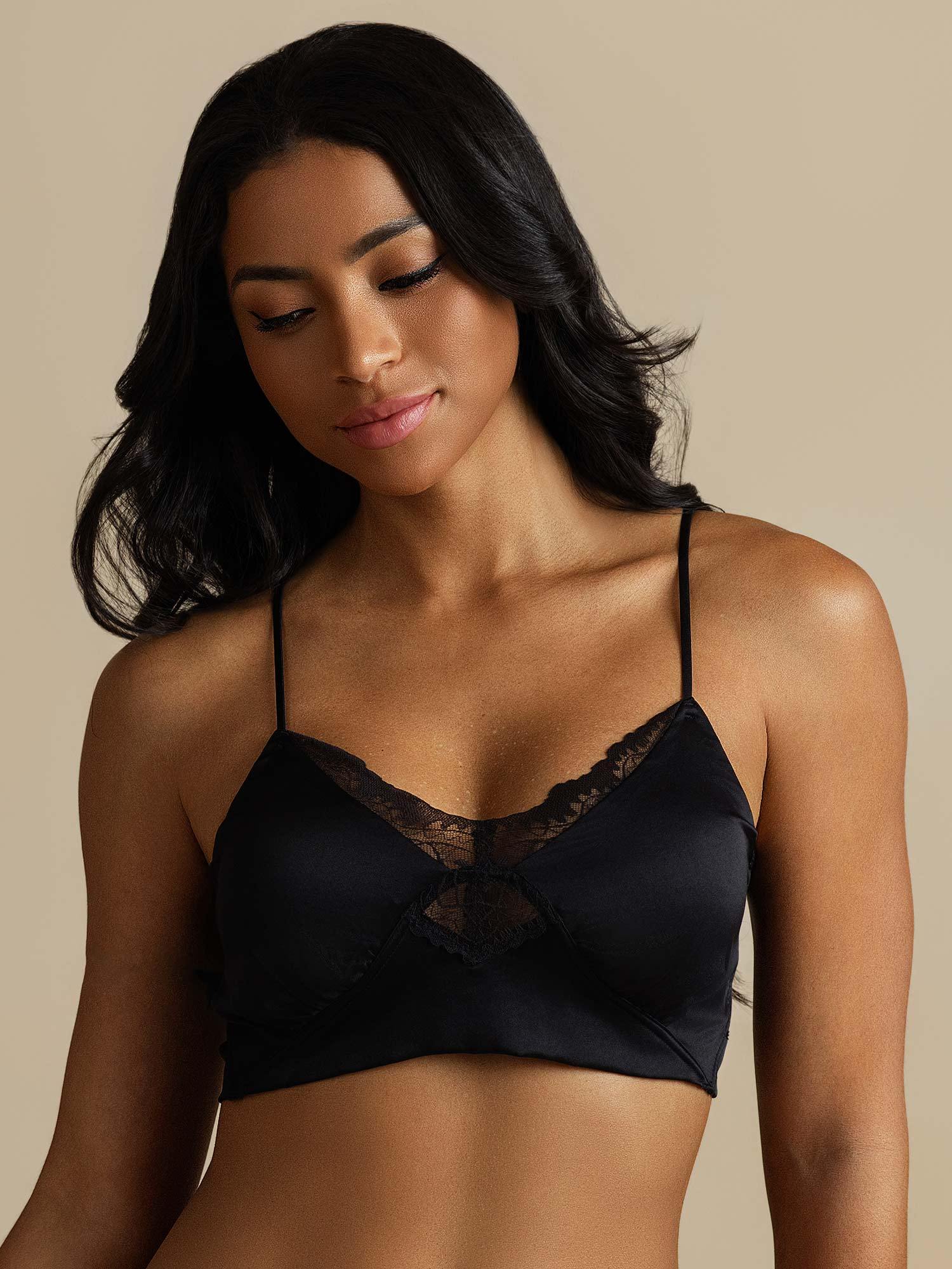 [Black] SilkSilky-CA Pure Silk Bra 001