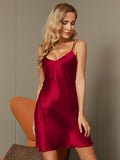 SilkSilky CA Pure Silk Sleeveless V Neck Dress Wine 004