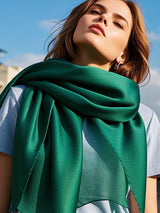 [Dark Green] SilkSilky-CA Scarf 003