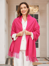 [Rose Red] SilkSilky-CA Wool Scarf 003