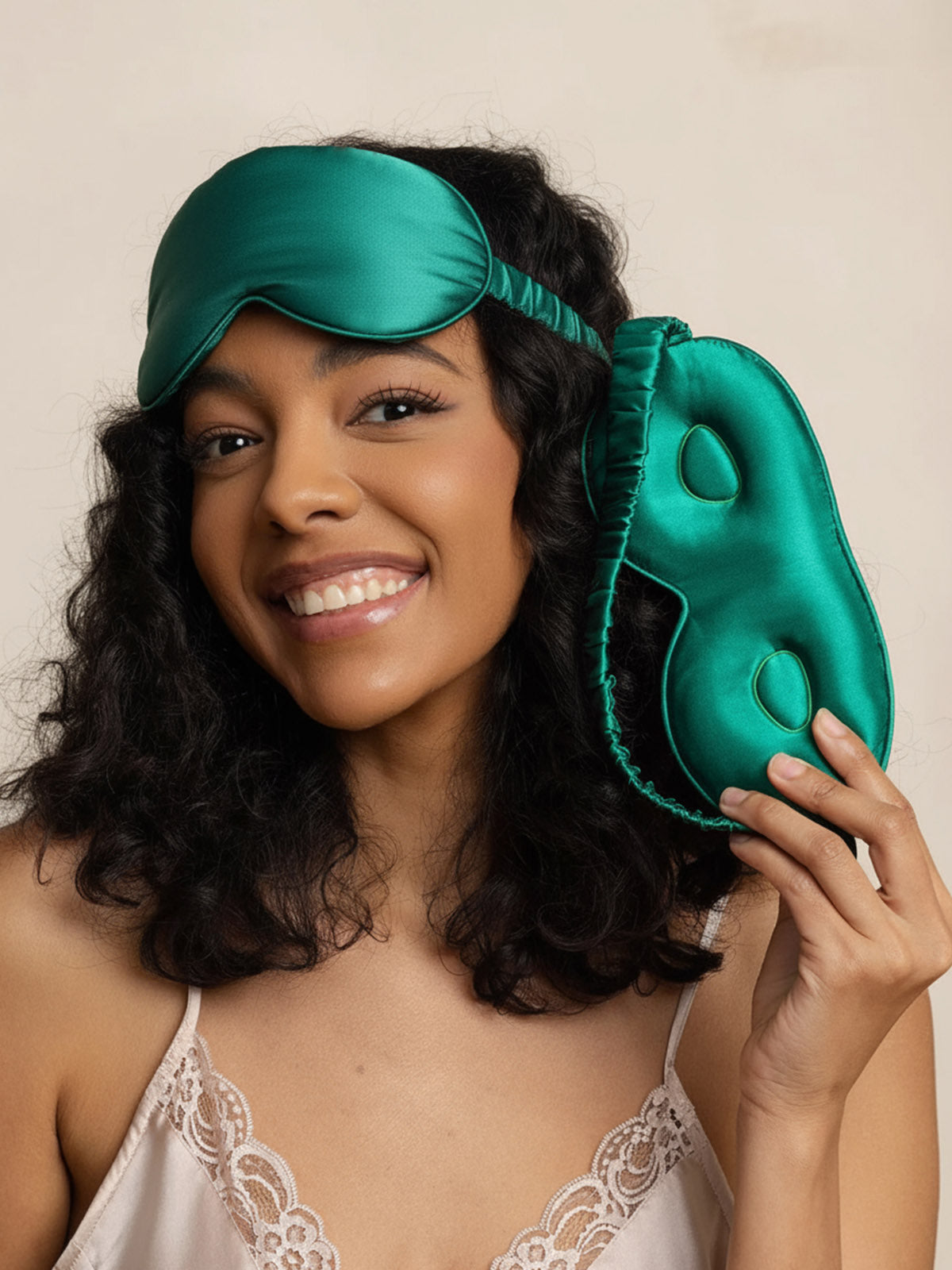 [Dark Green] SilkSilky-CA Pure Silk Eye Mask 007