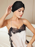 SilkSilky CA Pure Silk Sleep Cap Black 004