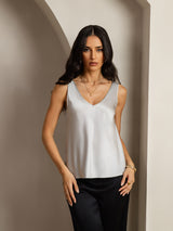 [Silver] SilkSilky-CA Sleeveless V Neck Camisole 003