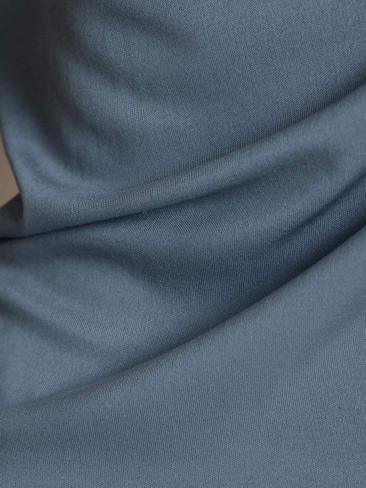 [GrayishBlue] SilkSilky-CA Pure Silk Round Neck Women's T-Shirt 005