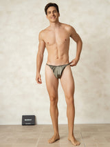 [Olive Green] SilkSilky-CA Pure Silk Men's Underwear 003