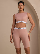 [Pink] SilkSilky-CA Sleeveless Crew Neck Women's Outfit Sets 001