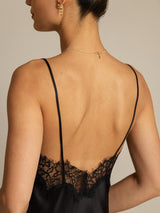 [Black] SilkSilky-CA Pure Silk Asymmetric Dress 004