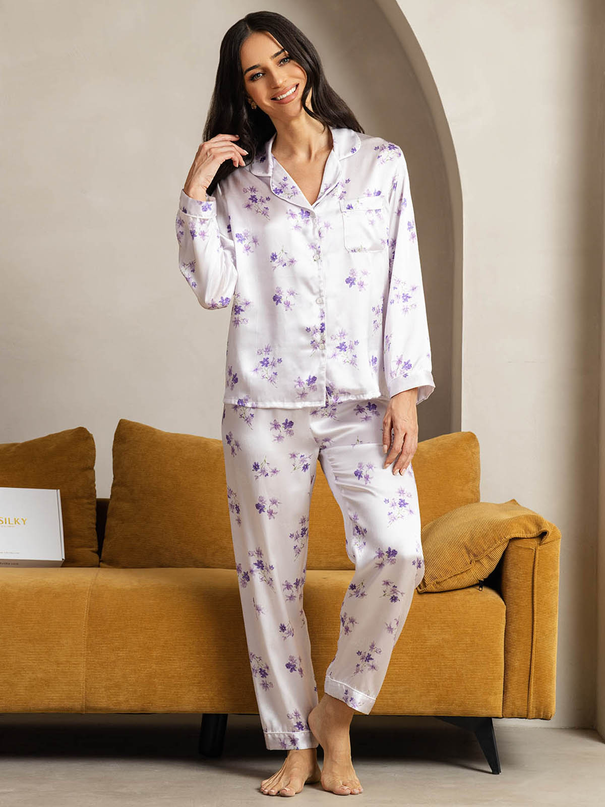[Lilac Bloom] SilkSilky-CA Pure Silk Womens Pajamas 003