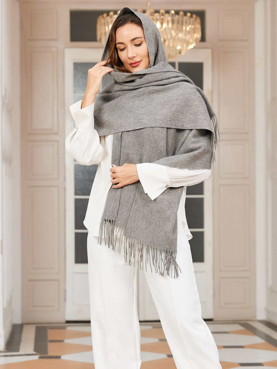 SilkSilky CA Wool Scarf Gray 001