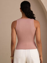 [Pink] SilkSilky-CA Sleeveless Deep V Neck Camisole 002
