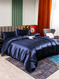 SilkSilky CA 25Momme Pure Silk Bedding Set DarkBlue 003