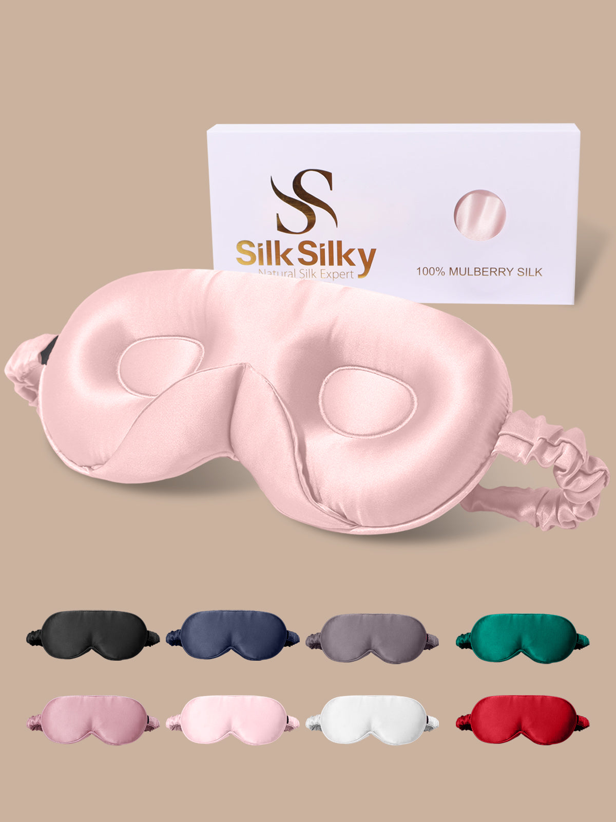 [Pink] SilkSilky-CA Pure Silk Eye Mask 001