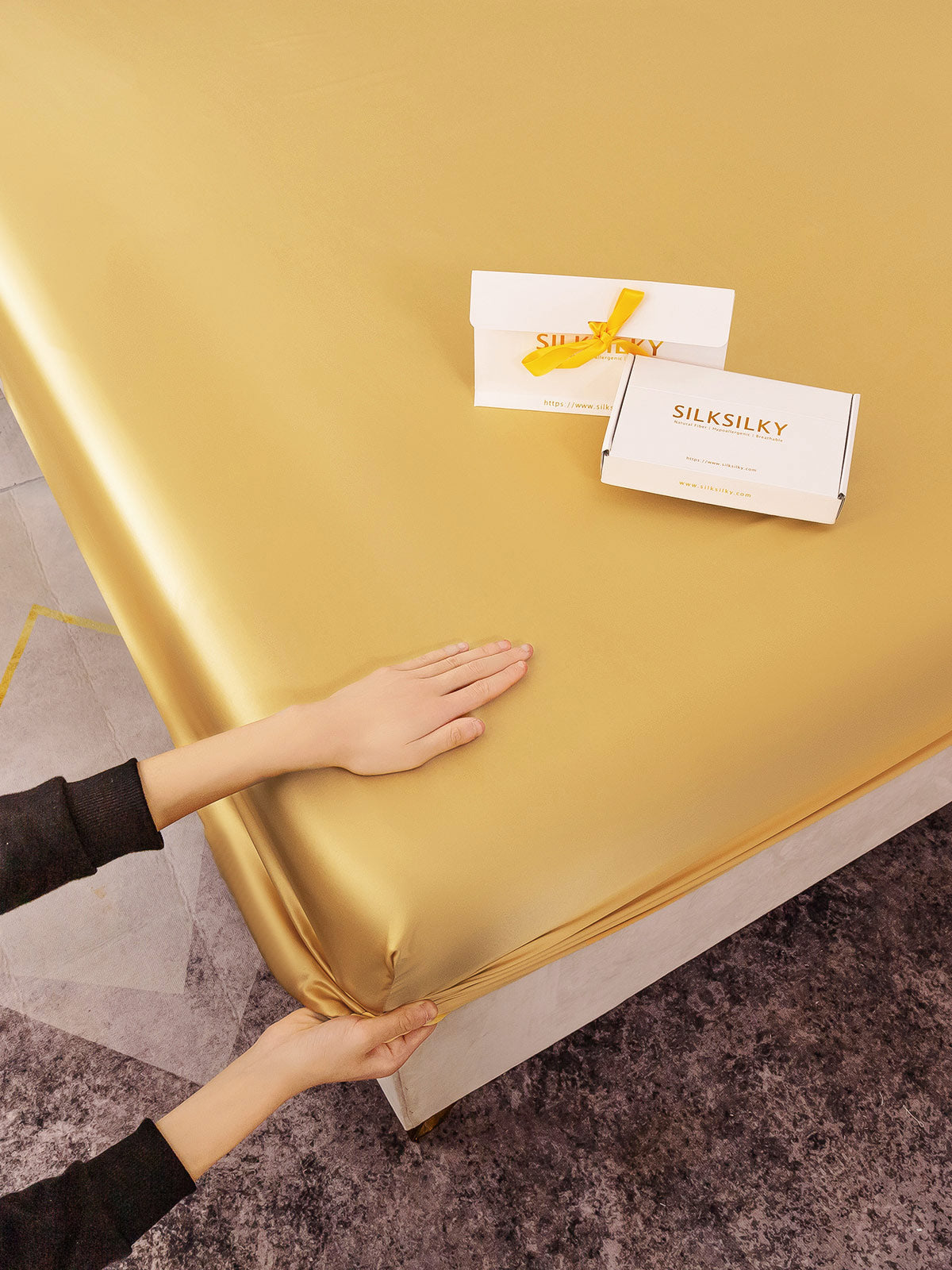 [Champagne] SilkSilky-CA 25Momme Pure Silk Sheet 003